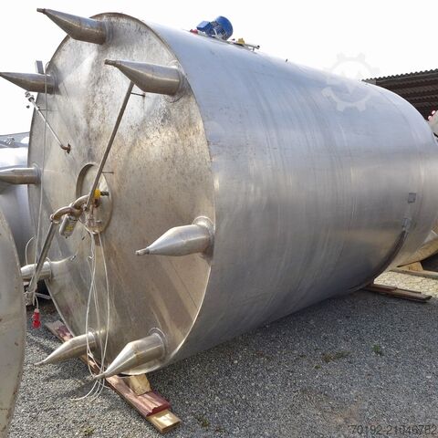 15000 Liter isolierter Behälter aus V2A mit seitlichem Propellerrührwerk Ahlborn 8614