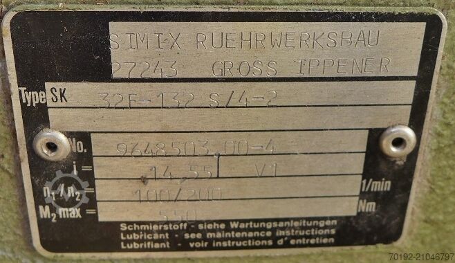 5000 Liter Rührwerksbehälter aus V2A mit Propellerrührwerk Behälter KG Bremen 8642