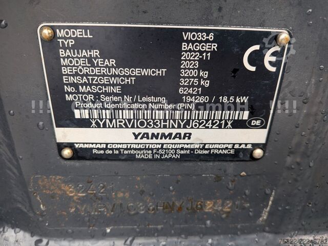 Mini excavator YANMAR VIO 33 - 6 / Lehnhoff MS03 / 3 Löffel / D-Masch