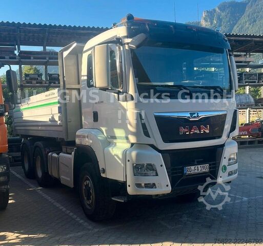 Three-sided tipper truck MAN TGS 33.500 / Manual /Meiller BORDMATIK/WENIG KM