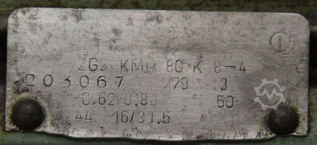 Gear motor 0.3/0.55 kW 16/31.5 rpm VEM ZG3KMR80K8-4
