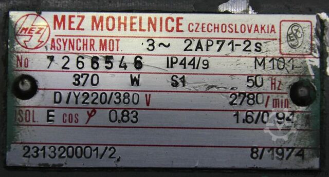 Electric motor 0.37 kW 2780 Rpm MEZ 2AP71-2s