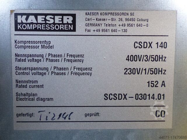 Schraubenkompressor Kaeser CSDX140