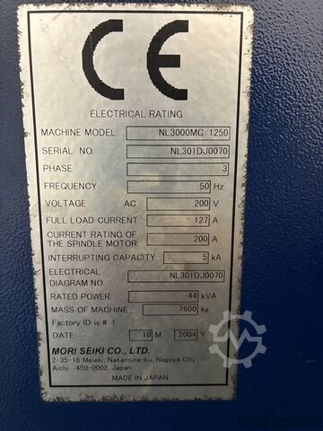  Mori Seiki NL3000MC/1250