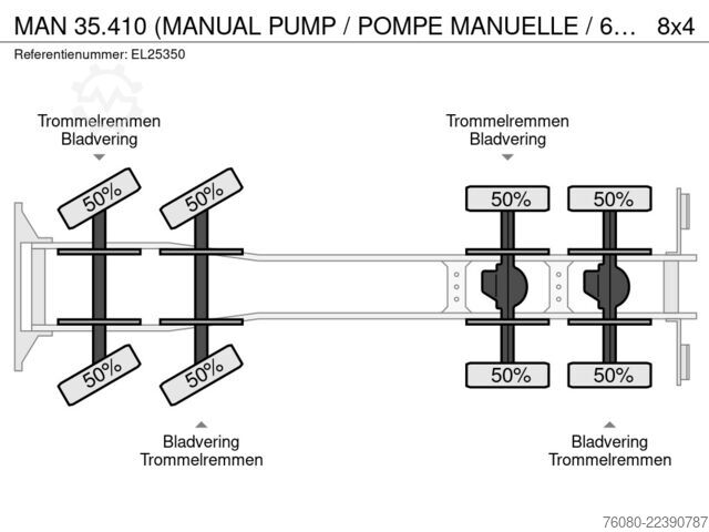 Chassis cab MAN 35.410 (MANUAL PUMP / POMPE MANUELLE / 6 CYLIND...