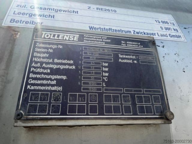 Tankanhänger BDF-Anhänger AZW 18 Tankanhänger Bj-2011 Saug+Dr