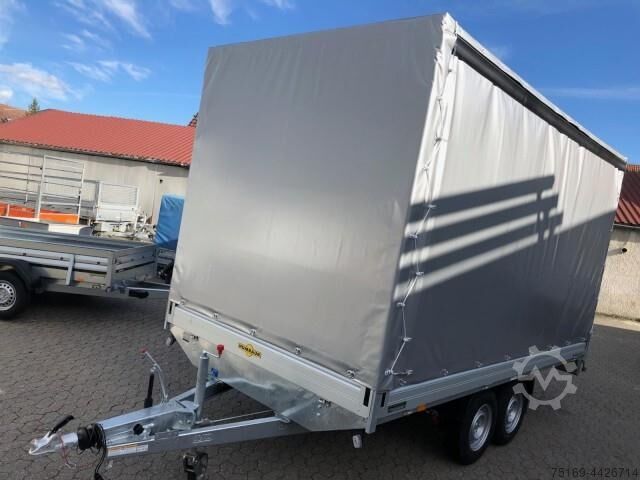 Car trailer Humbaur HT 354121 Hochlader mit Hochplane 220 cm, 100 km/h 3,5 to. 4100 x 2100 x 350 mm