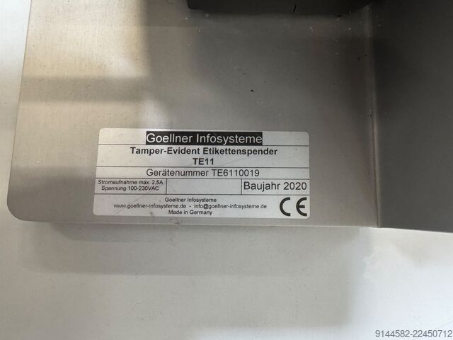 Tamper-evident label dispenser Goellner Infosysteme TE11