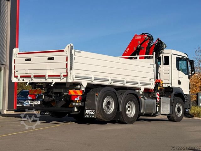 3-Seiten-Kipper MAN TGS 26.440 6x2H-4 KRAN FASSI F195A.2.24