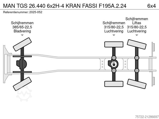 3-sided tipper MAN TGS 26.440 6x2H-4 KRAN FASSI F195A.2.24