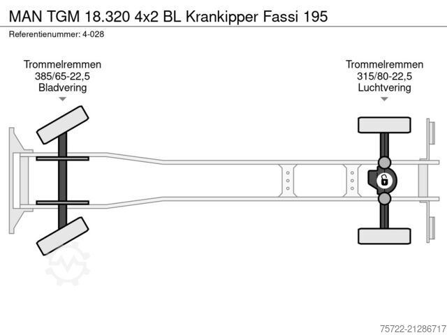 3-Seiten-Kipper MAN TGM 18.320 4x2 BL Krankipper Fassi 195