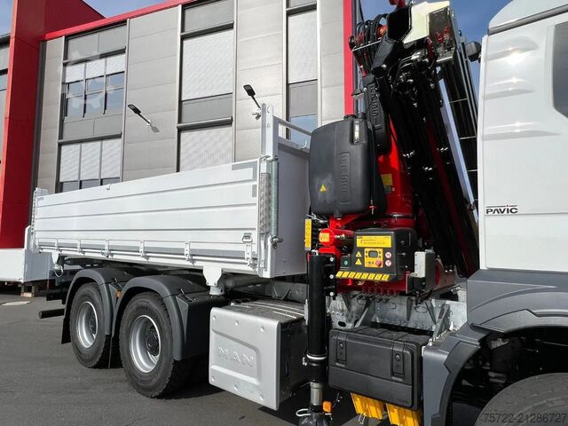 3-Seiten-Kipper MAN TGS 26.480 6x4 BL Krankipper Fassi F195.A.2.24
