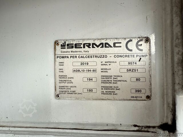 Concrete pump truck MERCEDES-BENZ AROCS 4451 8x4 EURO 6 Betonpumpe SERMAC 5RZ51