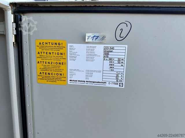 Weinig Uniplan control cabinet Weinig Uniplan