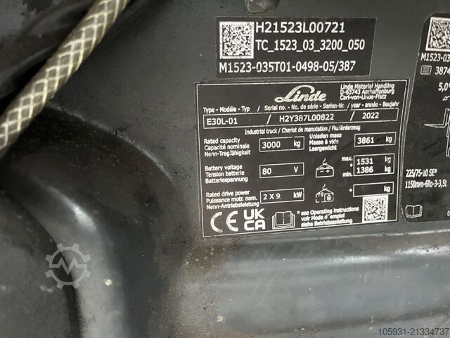 Electric 4-wheel forklift Linde E30L-01