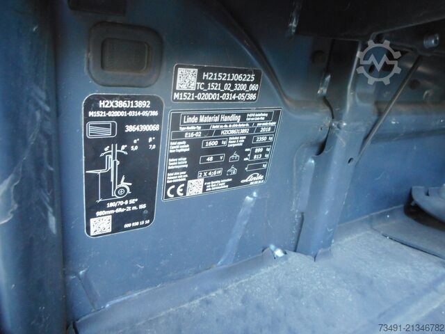 Gabelstapler Linde E16-02 Freihub.+SS ( Batt. 30/21 )