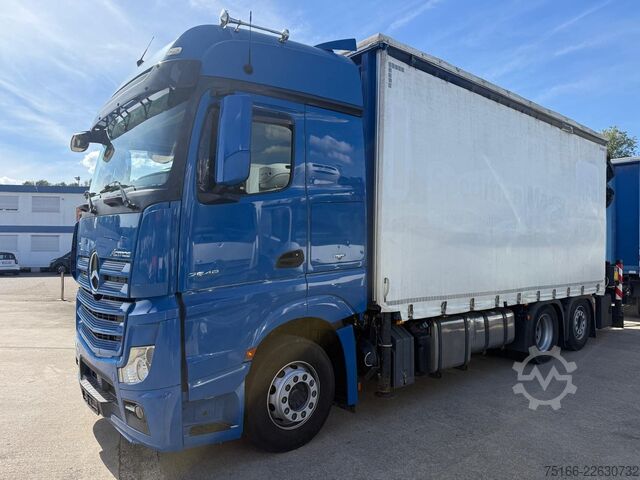 Flatbed truck MERCEDES-BENZ ACTROS 2548 L Pritsche PALFINGER PK 34002*FLYJIB