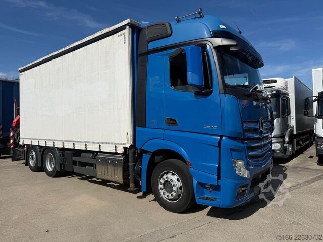 Flatbed truck MERCEDES-BENZ ACTROS 2548 L Pritsche PALFINGER PK 34002*FLYJIB