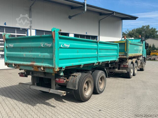 Three-way tipper trailer FLIEGL 18t Tandem Stahl 3-Seiten Kipper