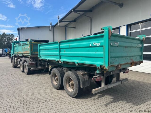 Three-way tipper trailer FLIEGL 18t Tandem Stahl 3-Seiten Kipper