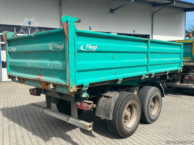 Three-way tipper trailer FLIEGL 18t Tandem Stahl 3-Seiten Kipper