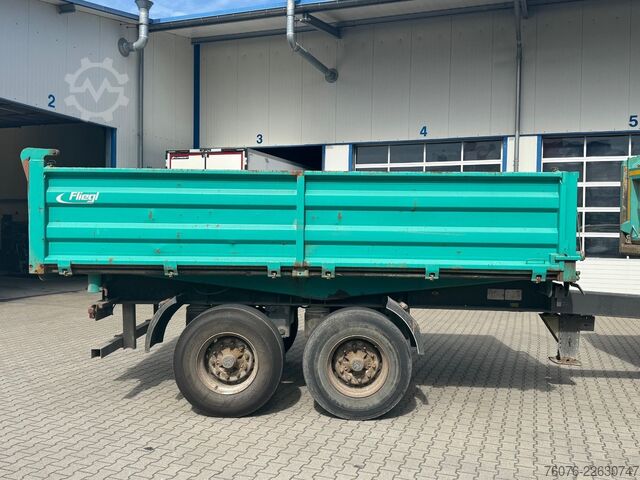 Three-way tipper trailer FLIEGL 18t Tandem Stahl 3-Seiten Kipper