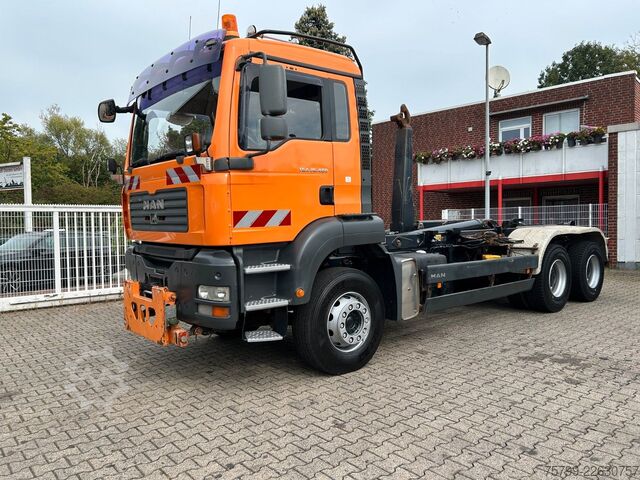 Roll-off tipper truck MAN TGA 26.400 MEILLER Abroller mit 13t Achsen 6x4