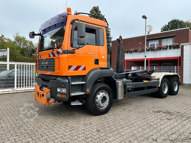 Roll-off tipper truck MAN TGA 26.400 MEILLER Abroller mit 13t Achsen 6x4