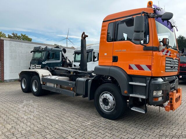 Roll-off tipper truck MAN TGA 26.400 MEILLER Abroller mit 13t Achsen 6x4