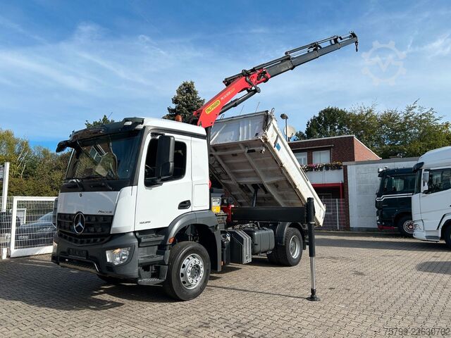 Three-sided tipper truck MERCEDES-BENZ 1835 Arocs 3Skipper MEILLER + PK14501 SLD5 Kran