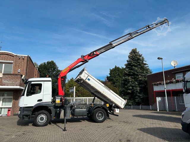 Three-sided tipper truck MERCEDES-BENZ 1835 Arocs 3Skipper MEILLER + PK14501 SLD5 Kran