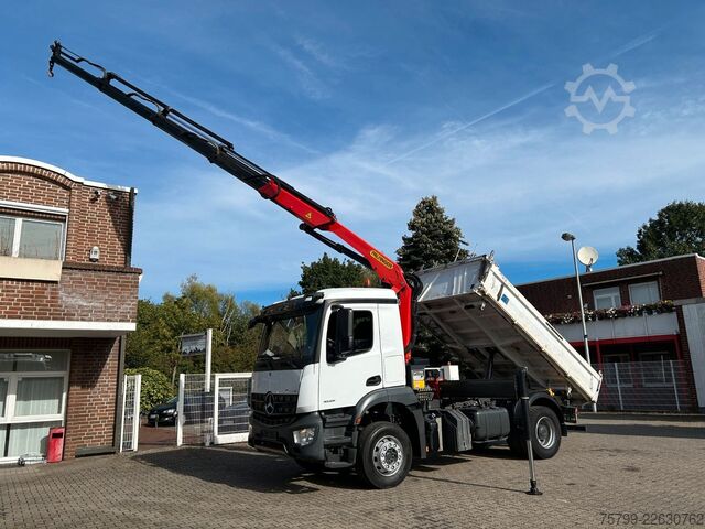 Three-sided tipper truck MERCEDES-BENZ 1835 Arocs 3Skipper MEILLER + PK14501 SLD5 Kran