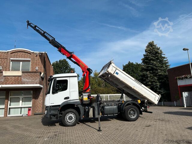 Three-sided tipper truck MERCEDES-BENZ 1835 Arocs 3Skipper MEILLER + PK14501 SLD5 Kran