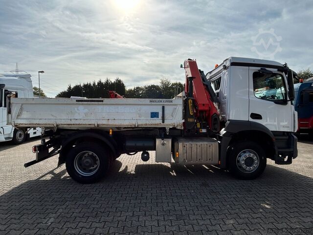Three-sided tipper truck MERCEDES-BENZ 1835 Arocs 3Skipper MEILLER + PK14501 SLD5 Kran