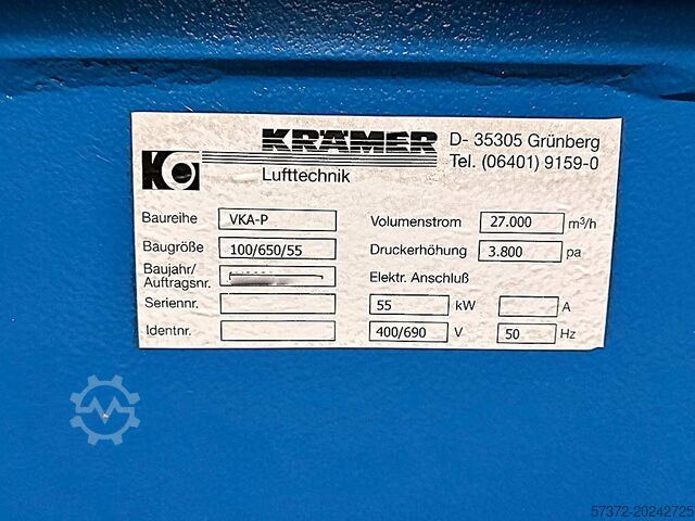 Suction and Filtering System Krämer VFM-P/VKA-P/VFM-R/GFS Shake 160 25 250