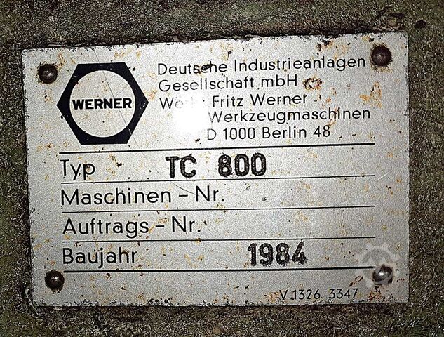 CNC Machining Center Fritz Wener TC 800