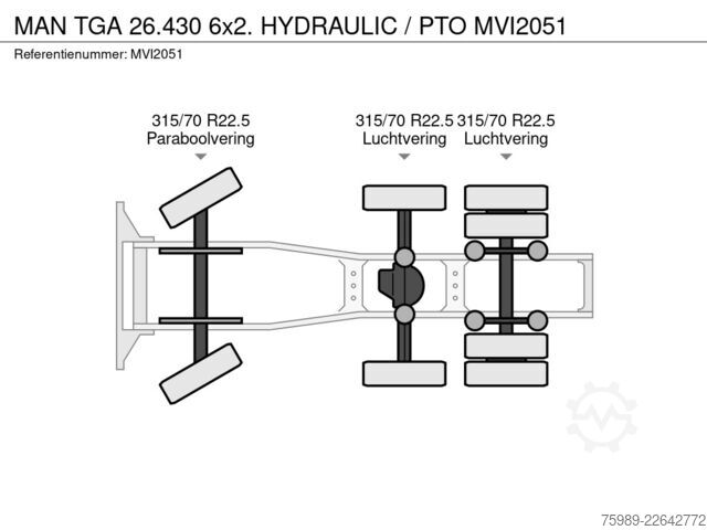 Heavy load MAN TGA 26.430 6x2.  HYDRAULIC / PTO