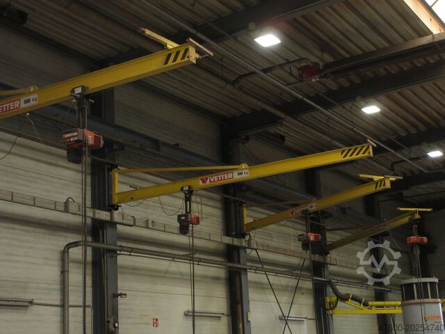 Wall-mounted slewing jib crane Slewing jib crane Chain hoist Vetter PW Demag Drehkran Hallenkran Kran Ausladung 5m NL 500Kg DC Kettenzug