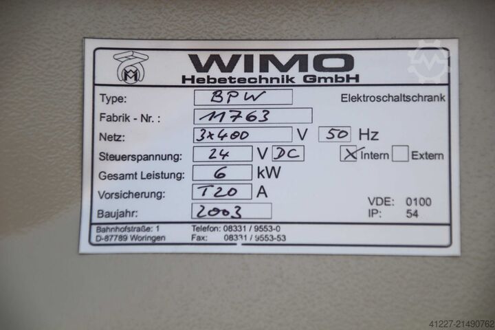 Wendeeinrichtung WIMO Hebetechnik Drehstation 6000 kg