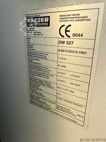 Refrigeration dryer compressed air /Adsorption dryer Keaser DW 527