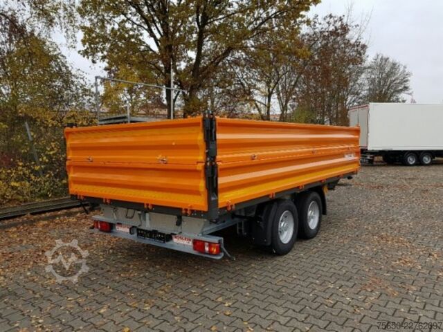 Tipper trailer Möslein TTD13- BA Orange  13 t Tandem Kipper Tiefladermit Bordwand- Aufsatz-- Neufahrzeug --
