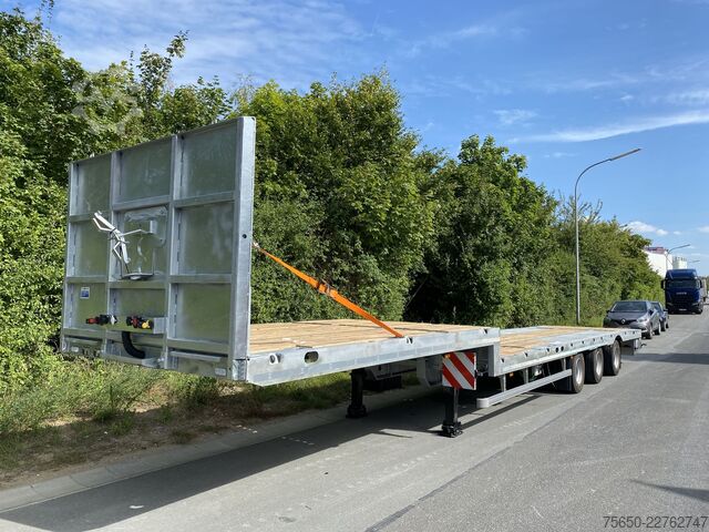 Open semitrailer Möslein ST 3-Plato 9,4  3 Achs Satteltieflader Plato 45 t GGfür Fertigteile, Baumaschinen oder Container
