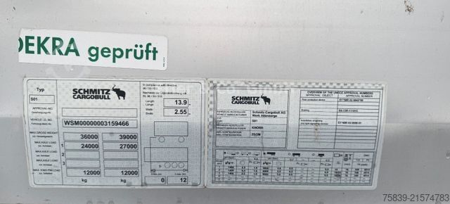 Auflieger mit Pritsche & Plane SCHMITZ CARGOBULL Liftachse, Edscha, Rahmen verzinkt, 385/65