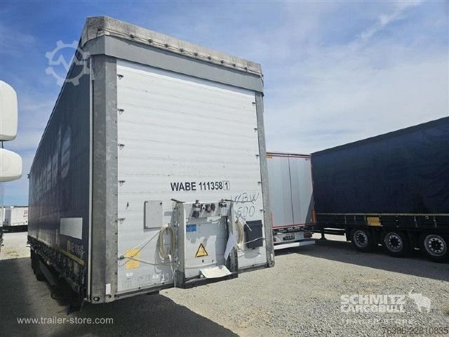 Open semitrailer with tarp Schmitz Cargobull Semitrailer Curtainsider Mega