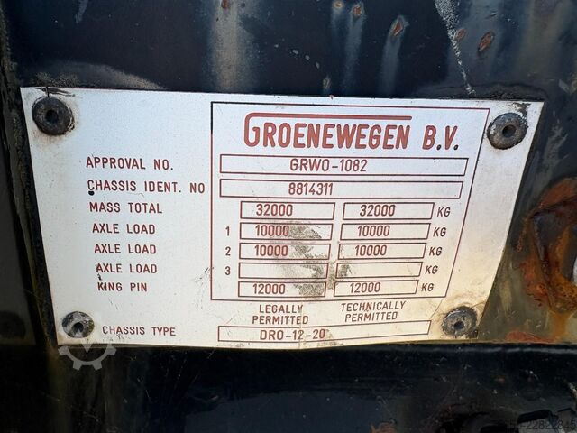 Plattformanhänger Groenewegen DRO-12-20 2-Axle Platform / BPW Axlel / Drumbra...