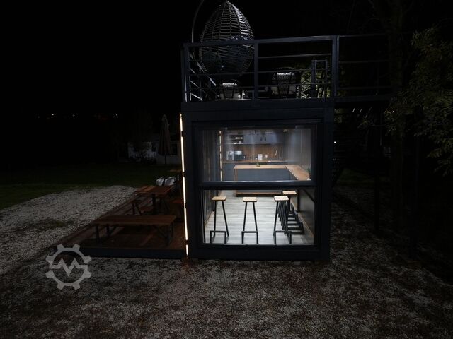 Wohncontainer Wolf Tiny Cafe Haus mit Veranda Bürocontainer