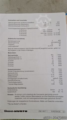 Gear Shaving Machine GLEASON-HURTH ZSE 160 T