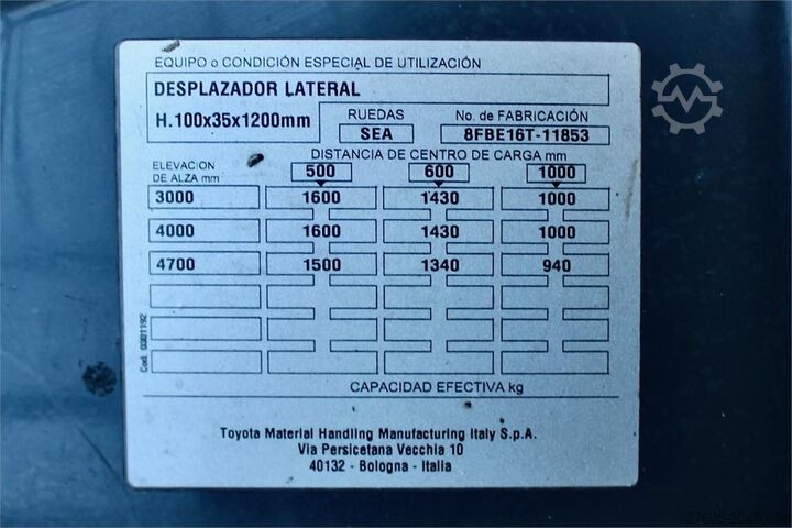 Forklift Toyota 8FBE16T