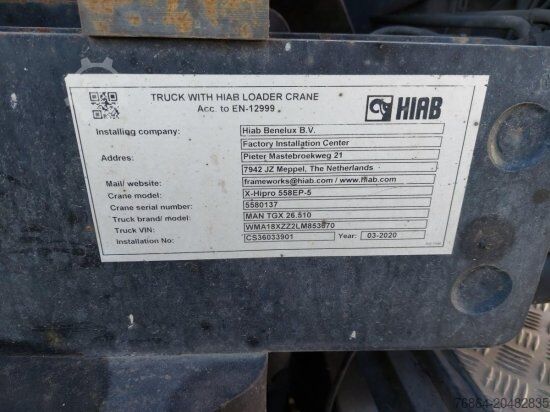 LKW mit Pritsche (offen) MAN TGX 26.510 BL PRITSCHE, INTARDER,   HIAB X-HIPRO 558EP-5,  ALU-FELGEN, LENKACHSE,