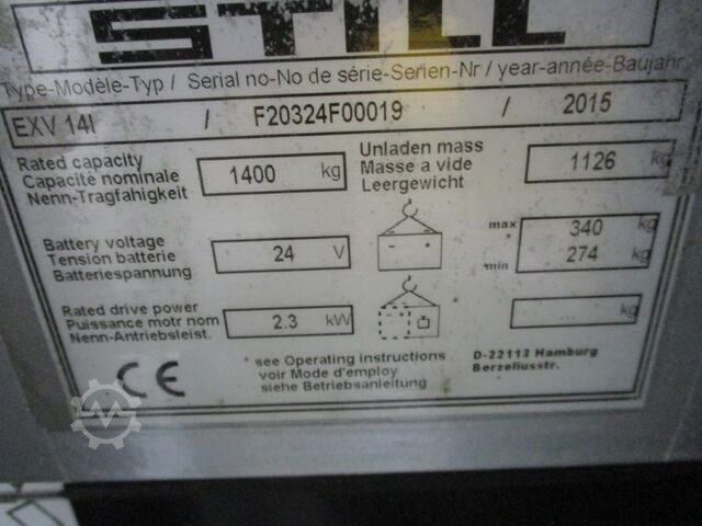 High lifting pallet truck STILL EXV14i